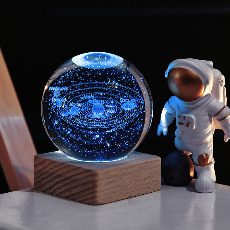 3D Galaktyczna Kula Kryształowa Lampa Nocna Dekoracyjna