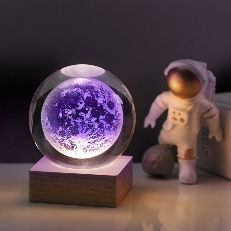 3D Galaktyczna Kula Kryształowa Lampa Nocna Dekoracyjna