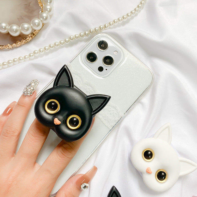 3D uroczy uchwyt na telefon w kształcie kociątka z mini lustrem