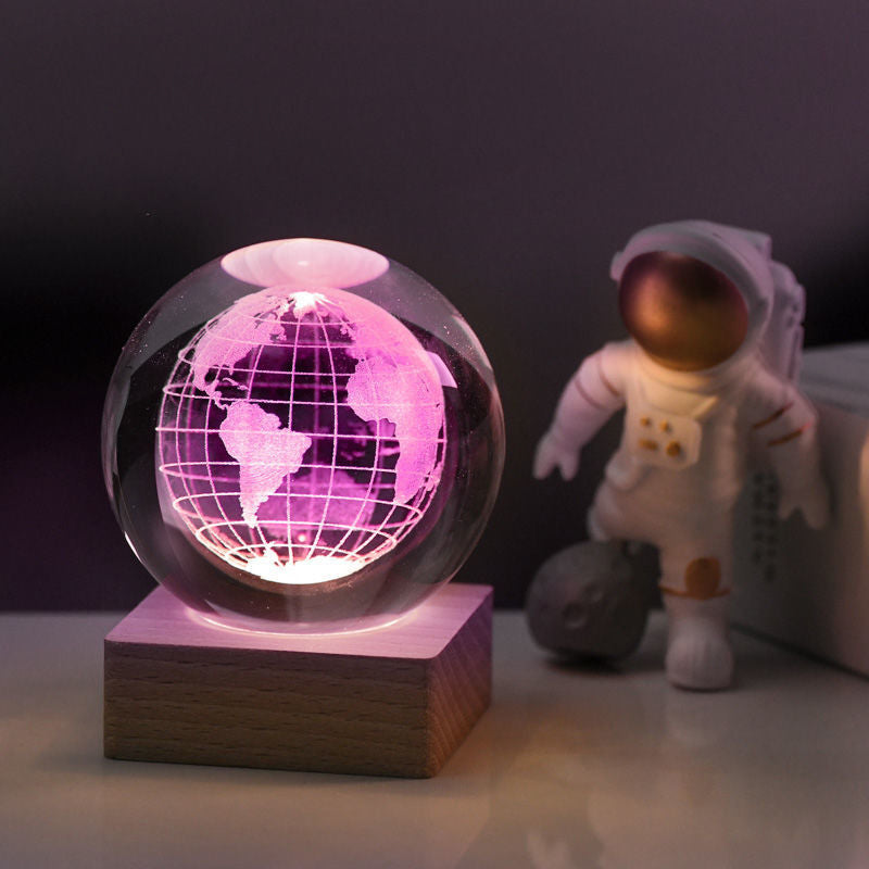 3D Galaktyczna Kula Kryształowa Lampa Nocna Dekoracyjna