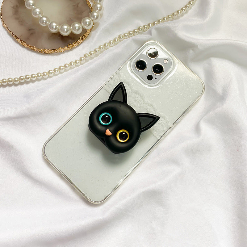 3D uroczy uchwyt na telefon w kształcie kociątka z mini lustrem