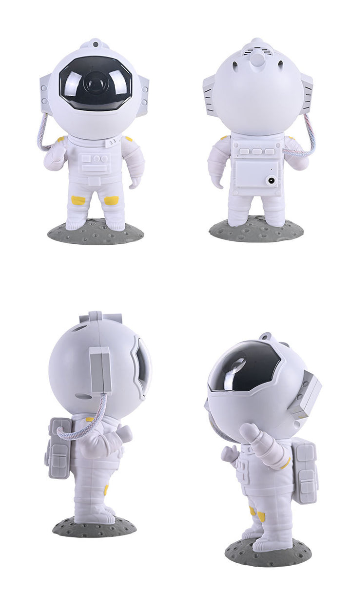 Projektor astronauta wyświetlający galaktykę