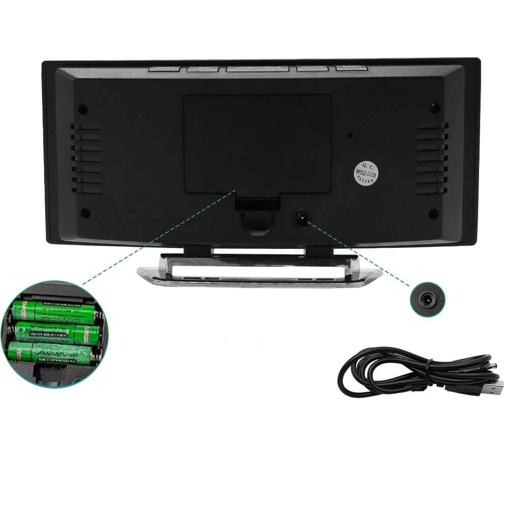 Zakrzywiony Cyfrowy Budzik LED - Rass