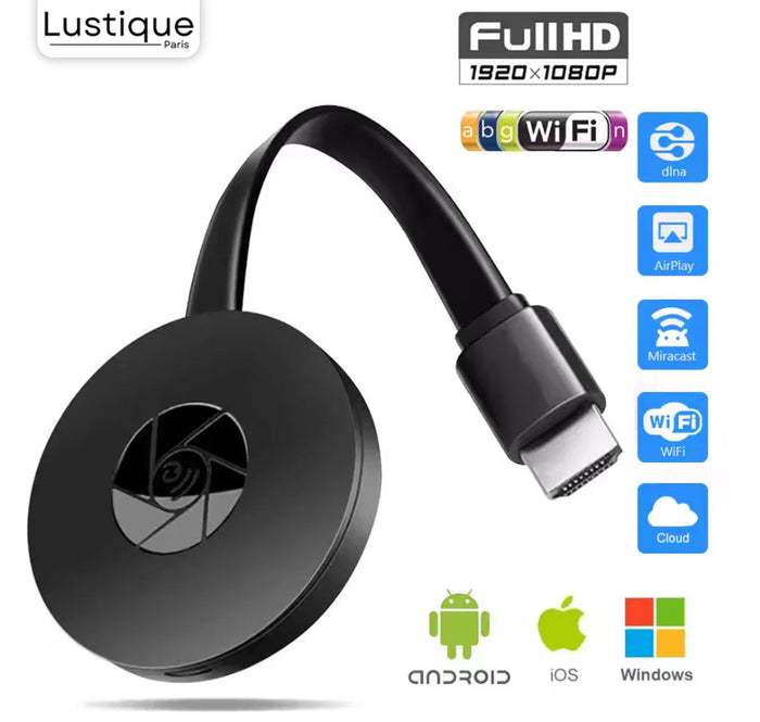 Bezprzewodowy adapter HDMI | MediaLink 1080P WiFi Mirroring dla Android, iOS, Windows i Mac