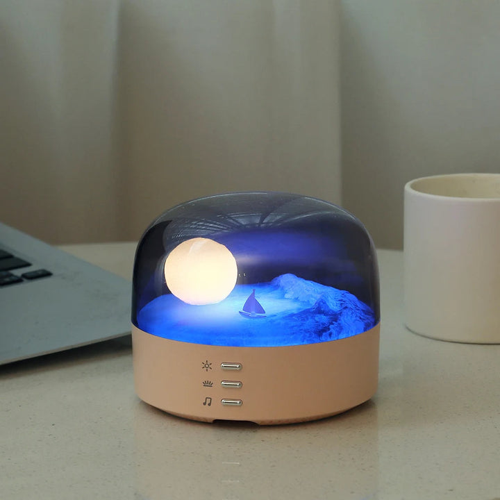 3D Tajemnicza Księżycowa Lampa LED Głośnik na Noc |