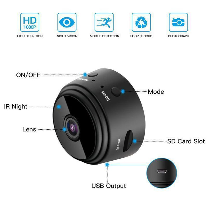 1080p Magnesowa Mini Kamera WiFi