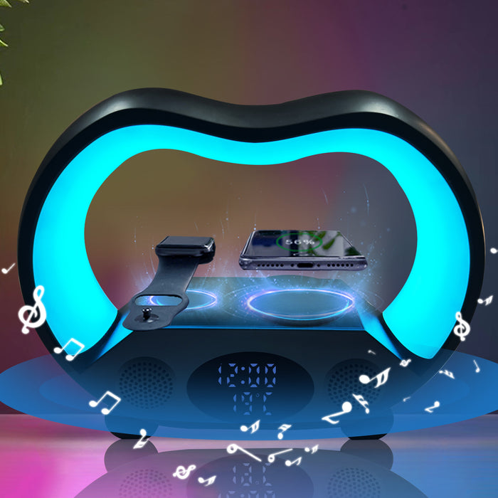 Otoviz Lampa RGB 6w1 z głośnikiem i ładowarką bezprzewodową