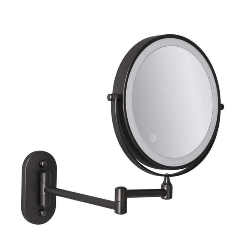 Czarny LED Ładowany Lusterko do Makijażu – 3 kolory Światła