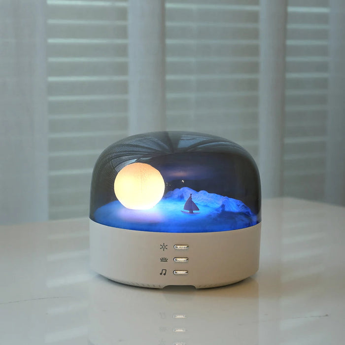 3D Tajemnicza Księżycowa Lampa LED Głośnik Nocny