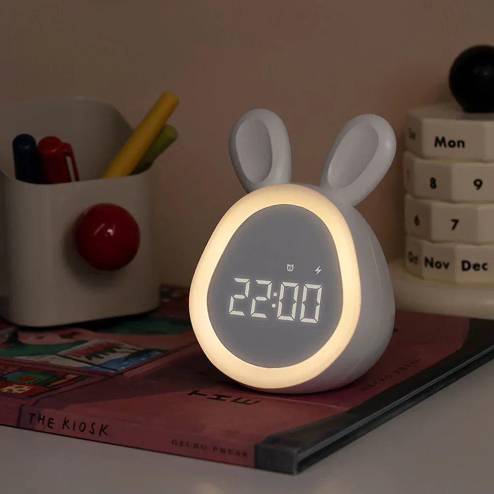 GlowBunny – Uroczy Budzik dla Dzieci z Nocną Lampką i Regulacją Jasności