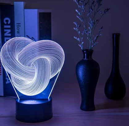 Otoviz Lampka 3D z akrylu w kształcie splecionej pętli