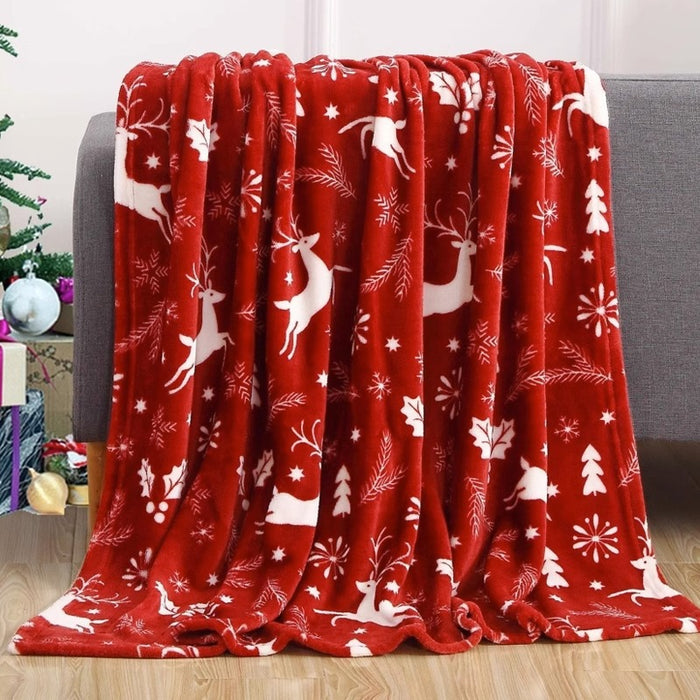 Otoviz Świąteczny koc flanelowy dwustronny w 8 wzorach
