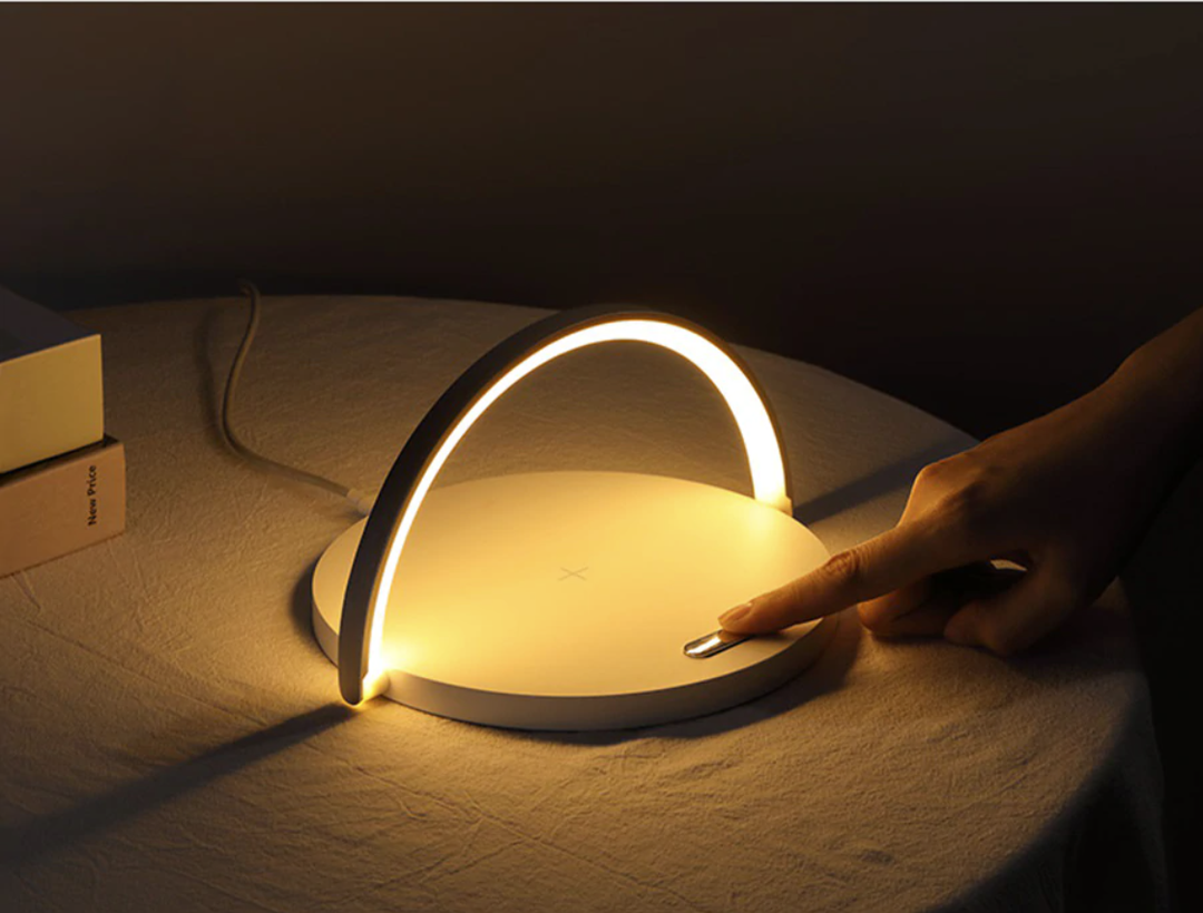 Lampka nocna Bowlight Design 3-w-1 – Ładowarka bezprzewodowa i lampa