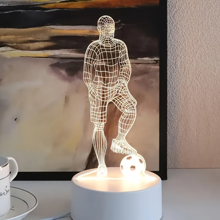 SportVision - 3D LED Lampa Nocna z Motywem Piłki Nożnej