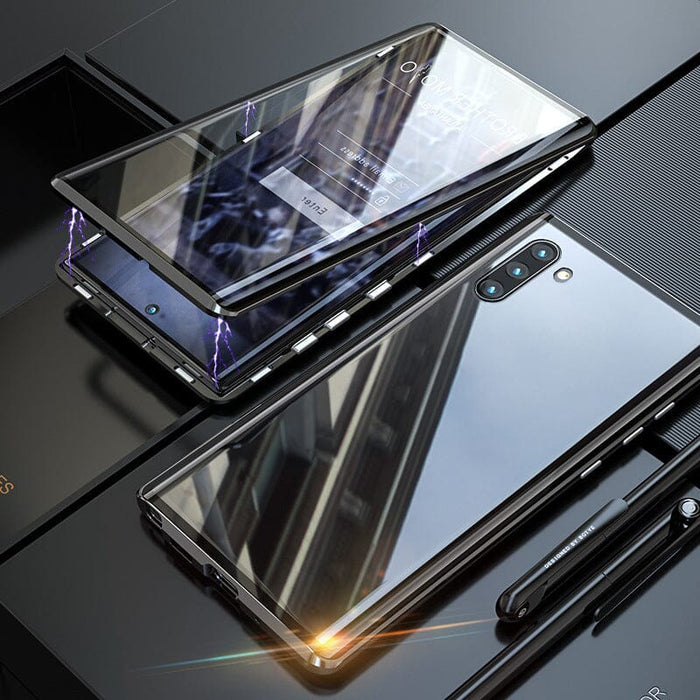 Magnetyczny szklany etui podwójne dla telefonu Samsung