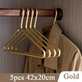 5 sztuk wieszaków z solidnego matowego złota/srebra │ Bezszwowy organizer do szafy wykonany z metalu
