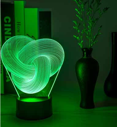 Świecąca akrylowa lampka 3D w kształcie pętli