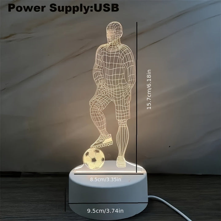 SportVision - 3D LED Lampa Nocna z Motywem Piłki Nożnej