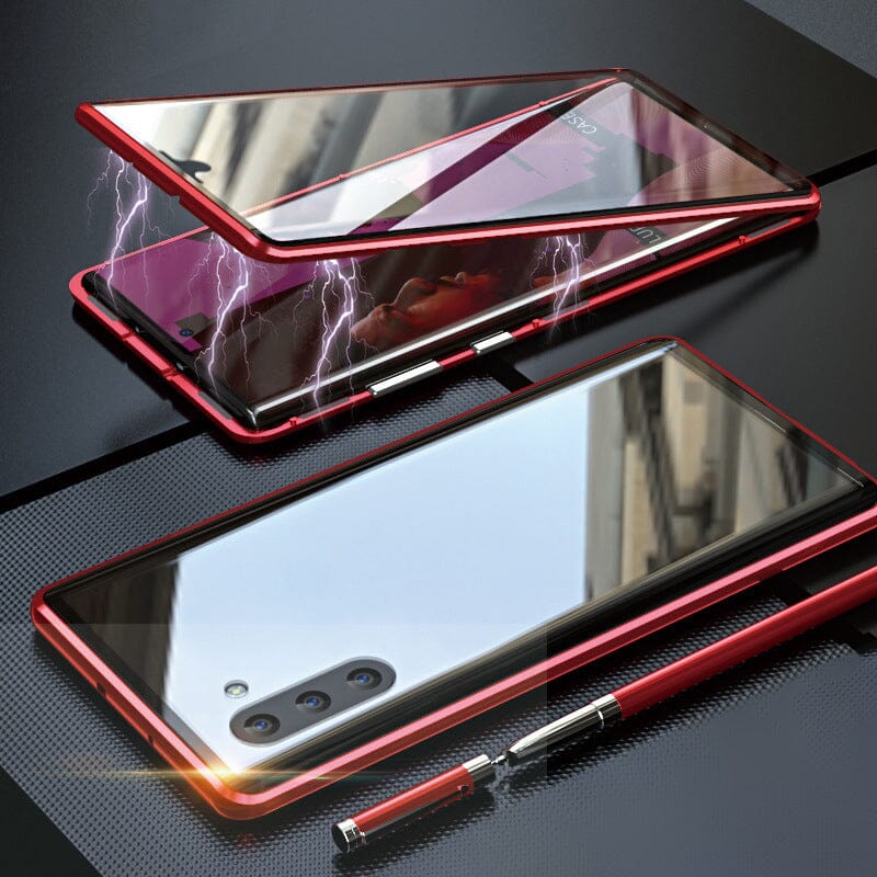 Magnetyczny szklany etui podwójne dla telefonu Samsung