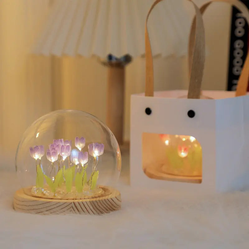 Lampka szklana w kształcie tulipana DIY