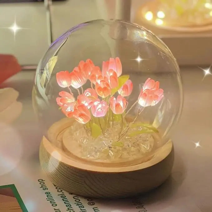 Lampka szklana w kształcie tulipana DIY