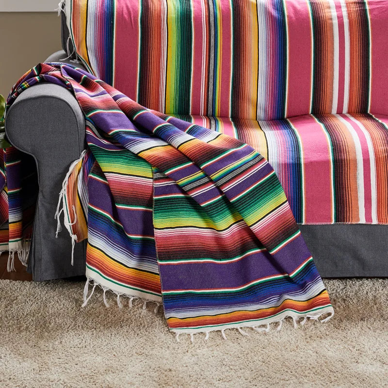 Boho Żywy Meksykański Koc Serape