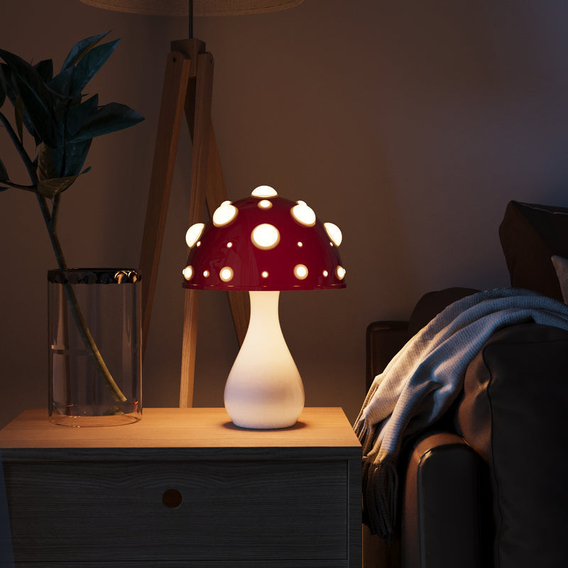LumiFungi – Luksusowa Lampa Stołowa LED z Nastrojowym Wzorem Grzyba i Regulowanym Światłem