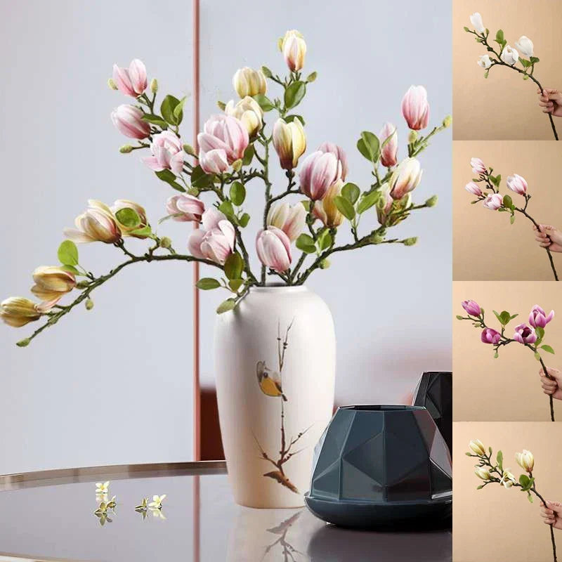 SilkSplendor - Realistyczne sztuczne gałęzie magnolii