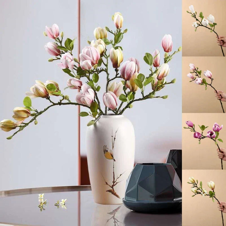 SilkSplendor - Realistyczne sztuczne gałęzie magnolii