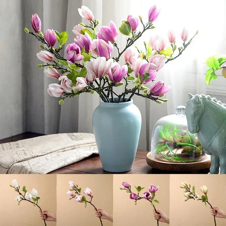 SilkSplendor - Realistyczne sztuczne gałęzie magnolii