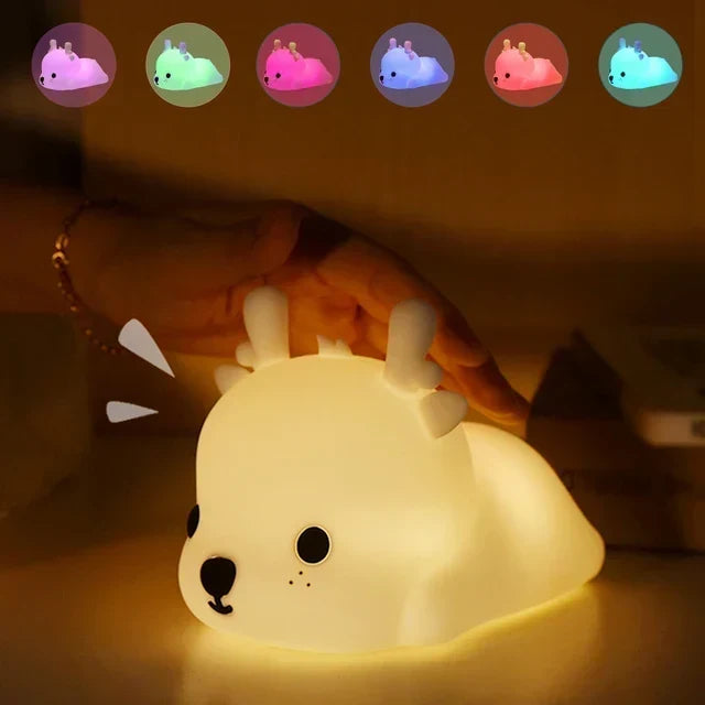 Lampka nocna LED dla dzieci – ściemniana lampka nocna z -designem, ładowana przez USB, z dotykowym sterowaniem |