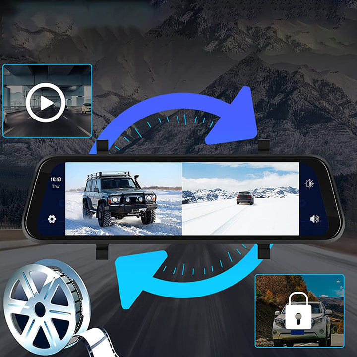 Lusterko Wsteczne z Kamerą Dash 4K Z Przodu i Z Tyłu | CarPlay i Inteligentny Asystent Kierowcy