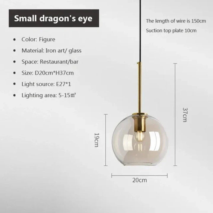Nordycka lampa wisząca ze szkła loftowego