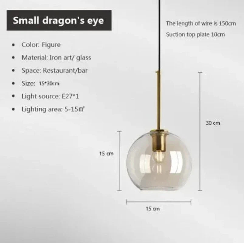 Nordycka lampa wisząca ze szkła loftowego