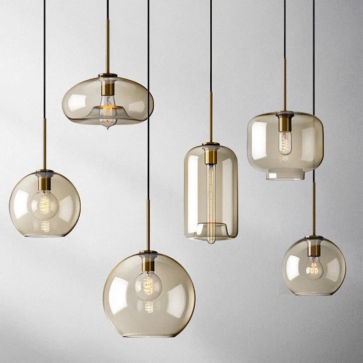 Nordycka lampa wisząca ze szkła loftowego