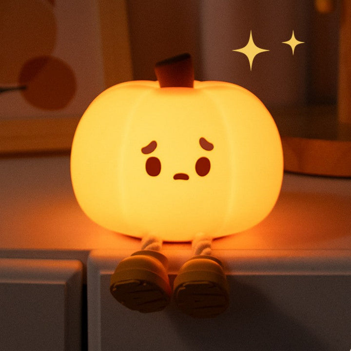 Lampka nocna z silikonowego dyni, atmosferyczna lampka dotykowa