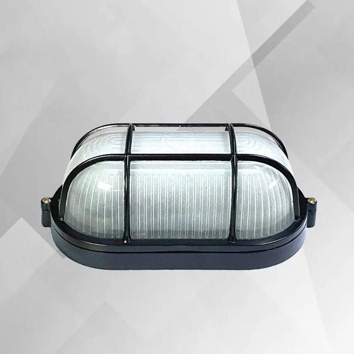 Owalna Lampa Szklano-Metalowa E27 – Ochrona Przed Kurzem i Wilgocią
