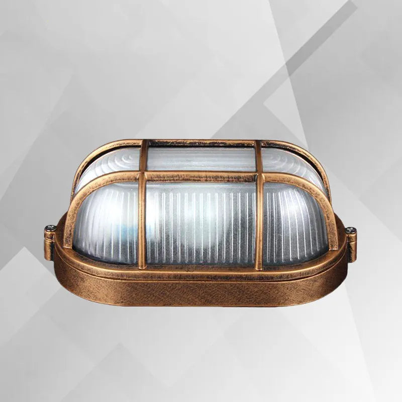 Owalna Lampa Szklano-Metalowa E27 – Ochrona Przed Kurzem i Wilgocią
