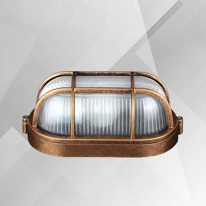 Owalna Lampa Szklano-Metalowa E27 – Ochrona Przed Kurzem i Wilgocią