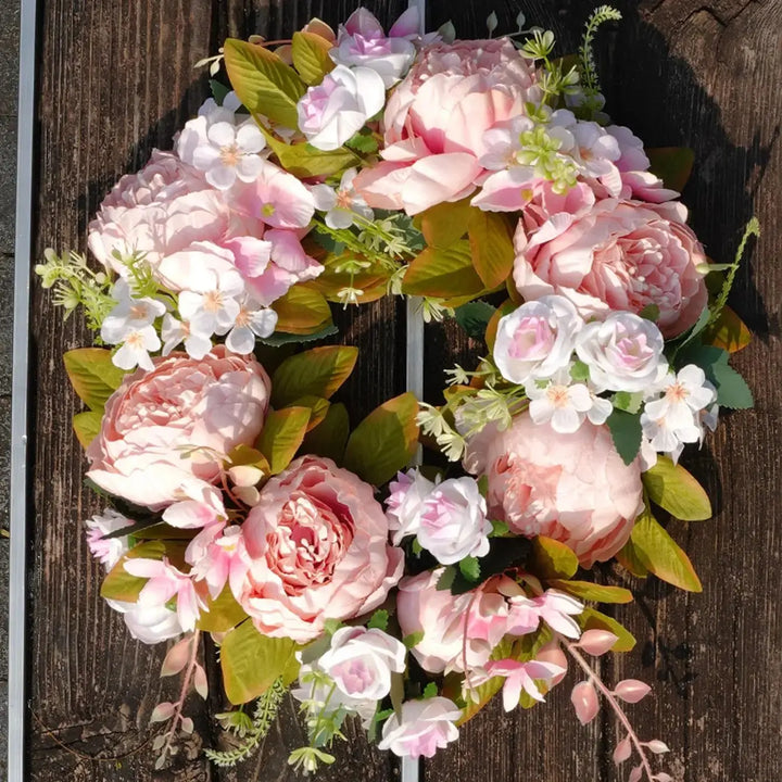 Sztuczny Wianek - AutumnBloom - Na Zewnątrz i Peonie - Przytulna Dekoracja Jesienna