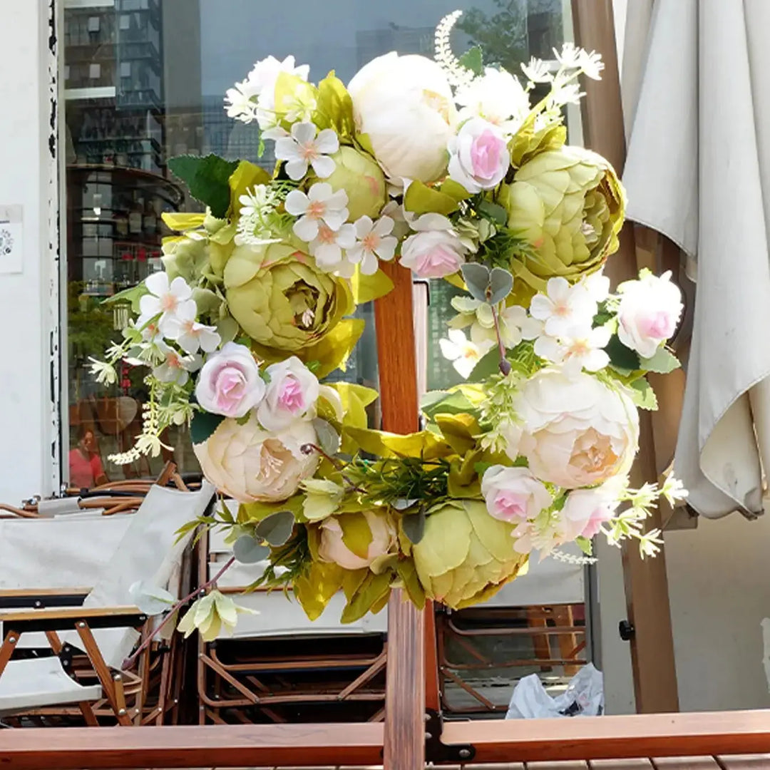 Sztuczny Wianek - AutumnBloom - Na Zewnątrz i Peonie - Przytulna Dekoracja Jesienna