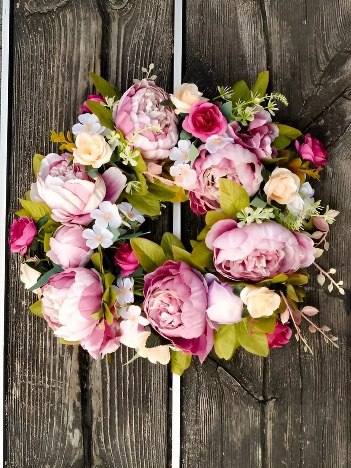 Sztuczny Wianek - AutumnBloom - Na Zewnątrz i Peonie - Przytulna Dekoracja Jesienna