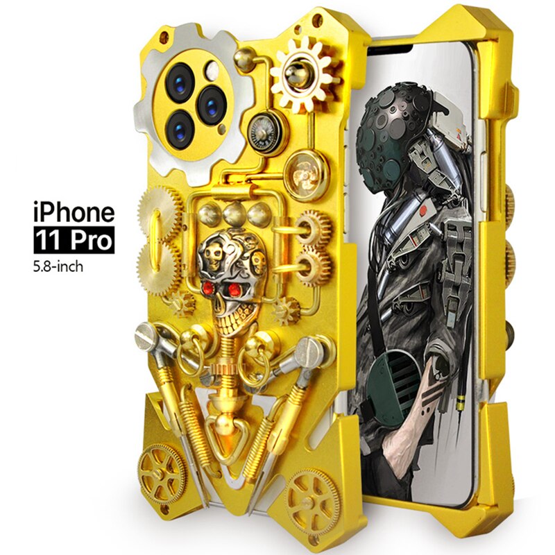 Etui na iPhone w stylu Cyberpunk z Mechanic Skull