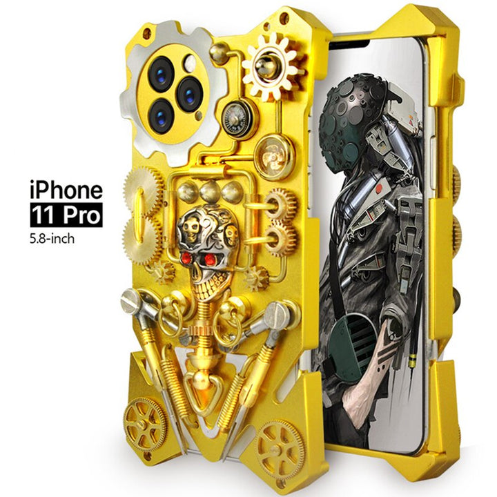 Etui na iPhone w stylu Cyberpunk z Mechanic Skull