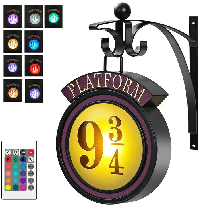 Lampka nocna LED z figurką Harry'ego Pottera 9 3/4, magiczne lampy ścienne, lampka 3D do pokoju Harry'ego, dekoracja pokoju, prezent na urodziny dla dzieci