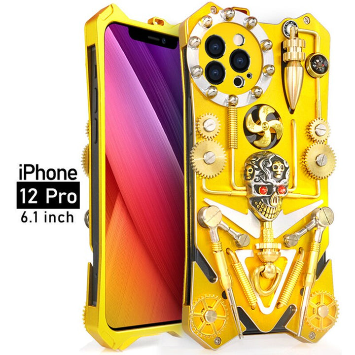 Mechaniczna Czaszka w Stylu Cyberpunk - Etui na iPhone