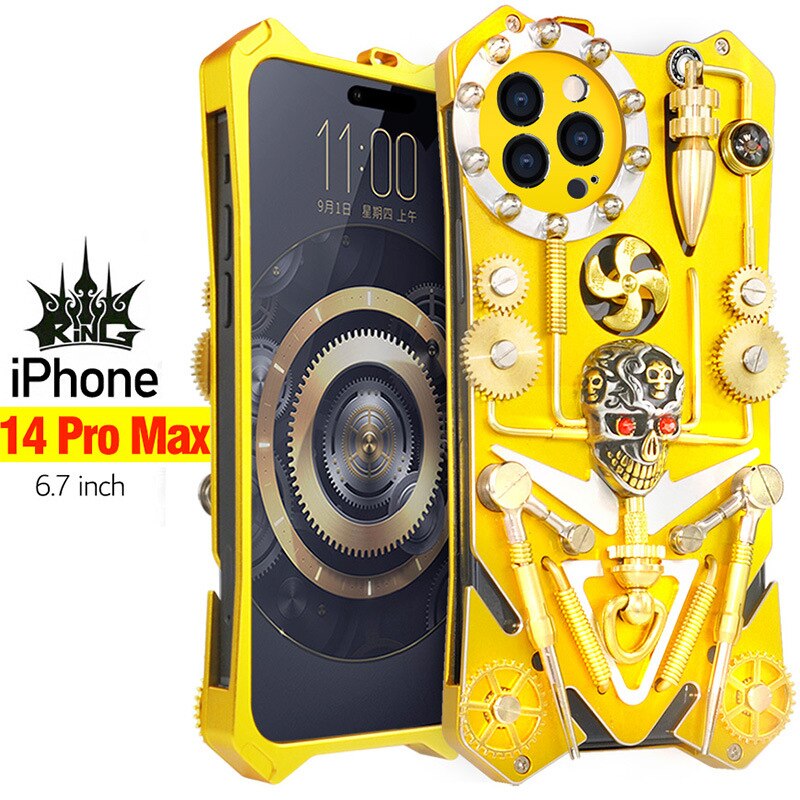 Etui na iPhone w stylu Cyberpunk z Mechanic Skull
