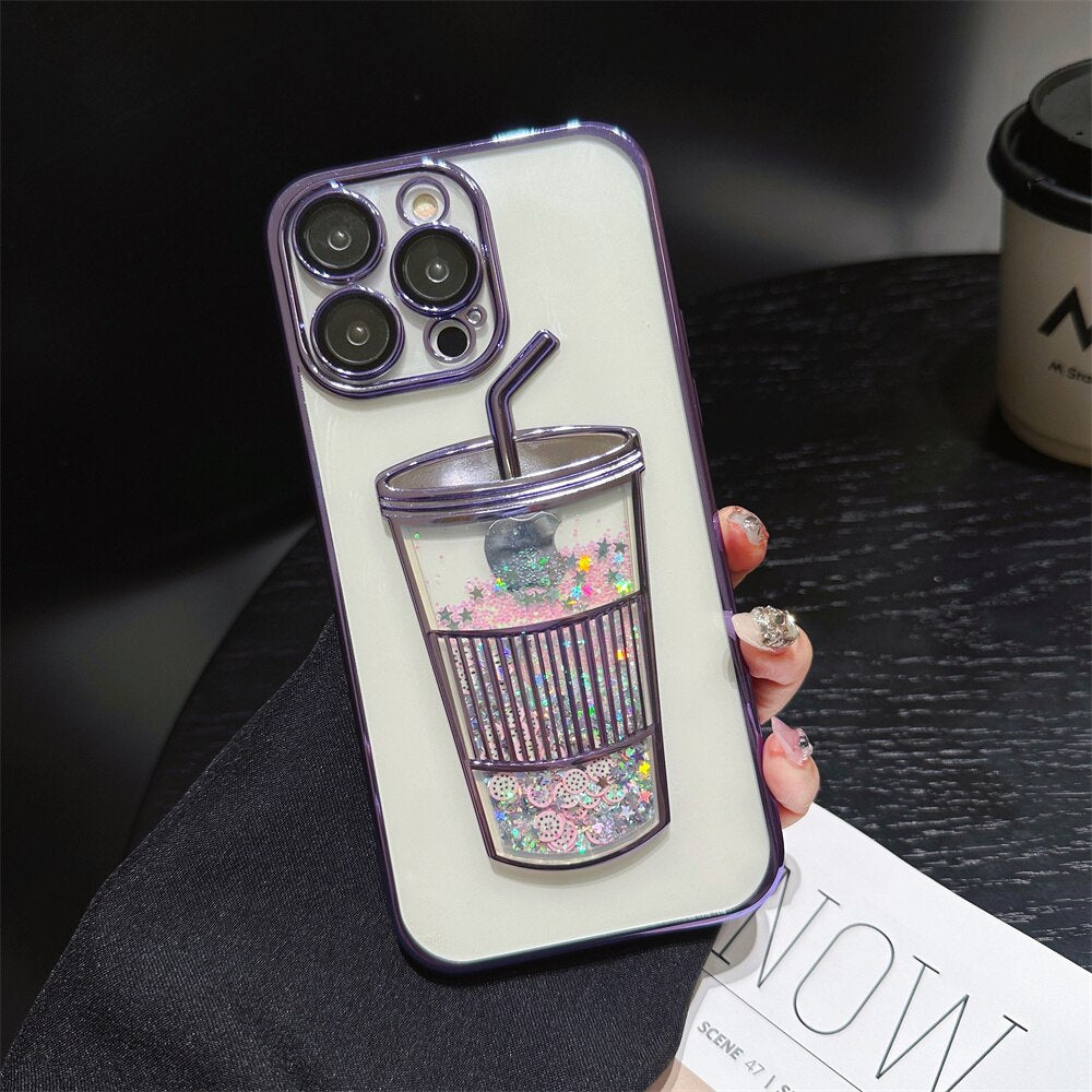 Etui na iPhone Glitter Star Drink Cup