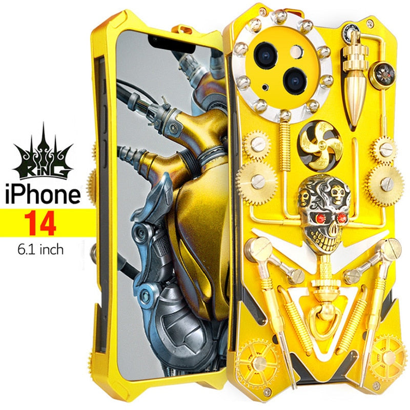 Etui na iPhone w stylu Cyberpunk z Mechanic Skull