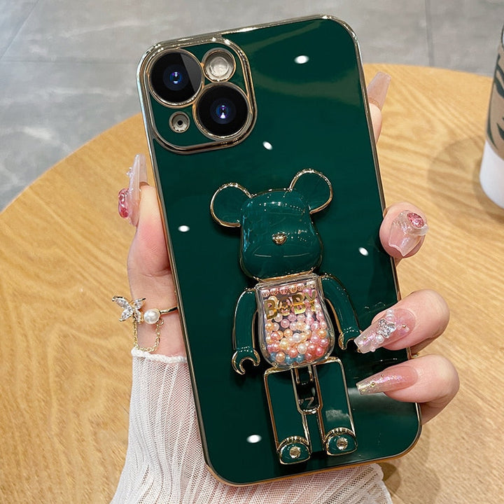 Etui na telefon 3D z lalką dla miłośników niedźwiedzi w kolorach
